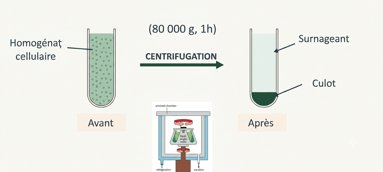 Isolement de la membrane du globule rouge : lyse puis centrifugation
