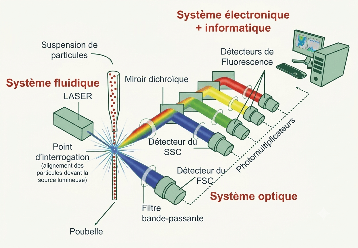 Le comptage de cellules marquées par fluorescence