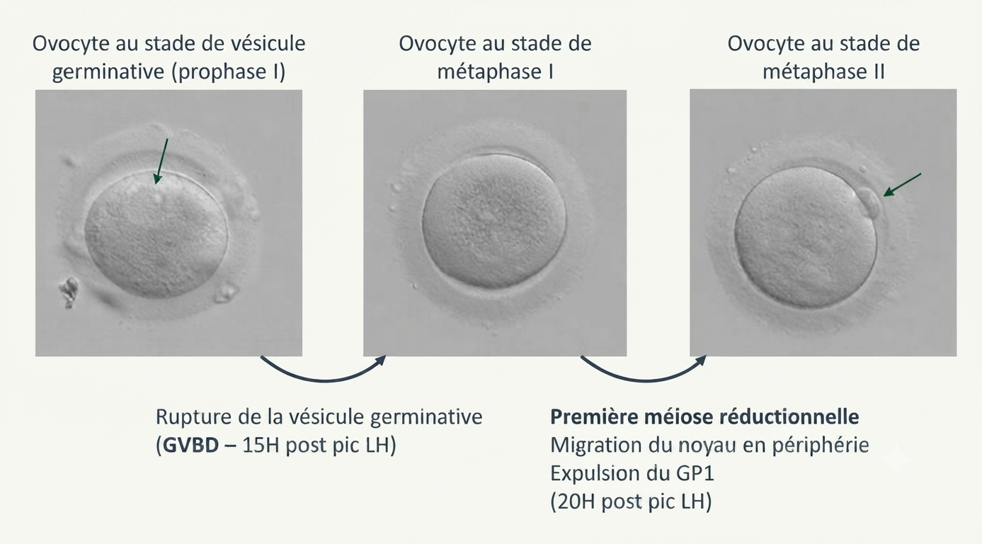 Photographies de la maturation ovocytaire : de la vésicule germinative à la métaphase