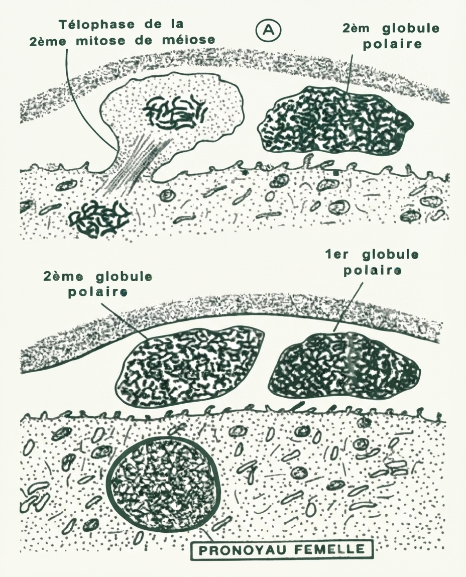 La formation du pronucléus femelle et l'expulsion du 2ⁿᵈ globule polaire