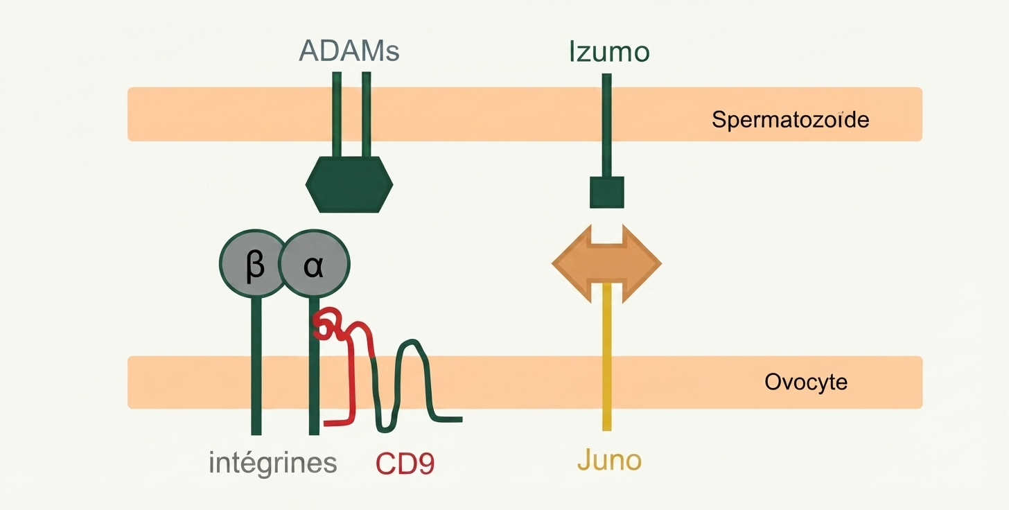 Les molécules de la fusion des gamètes : Izumo1, Juno, ADAMs et CD9