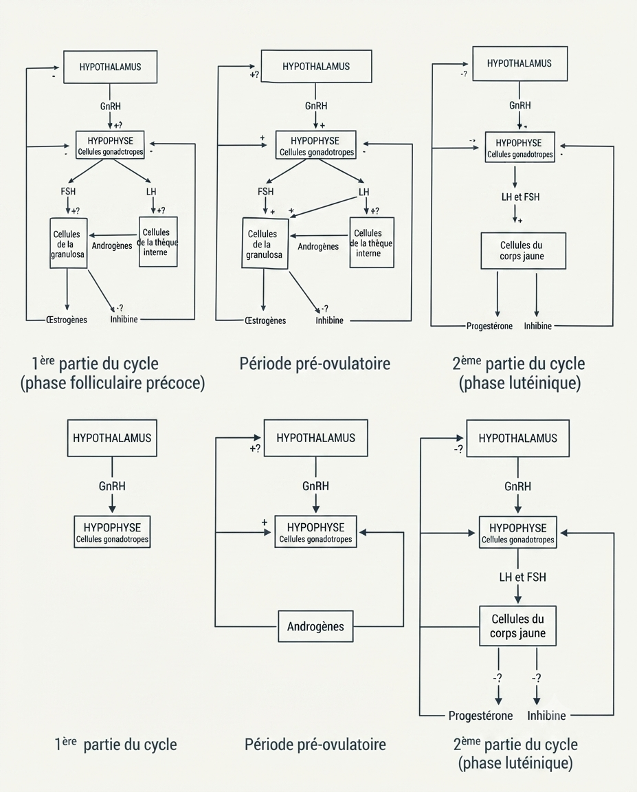 Régulation du cycle par l'axe hypothalamo-hypophysaire et les rétrocontrôles