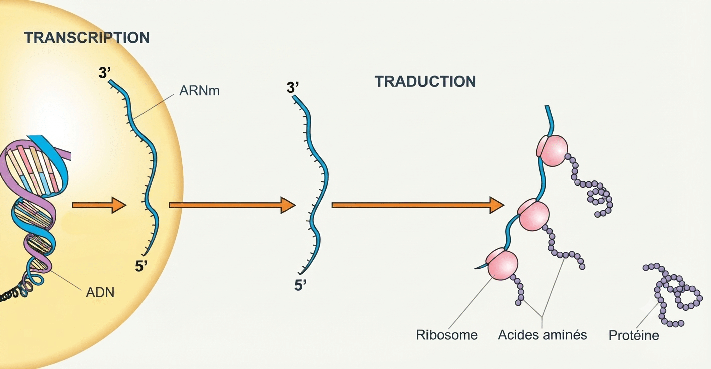 De l'ADNc à la protéine : transcription puis traduction in vitro des molécules candidates