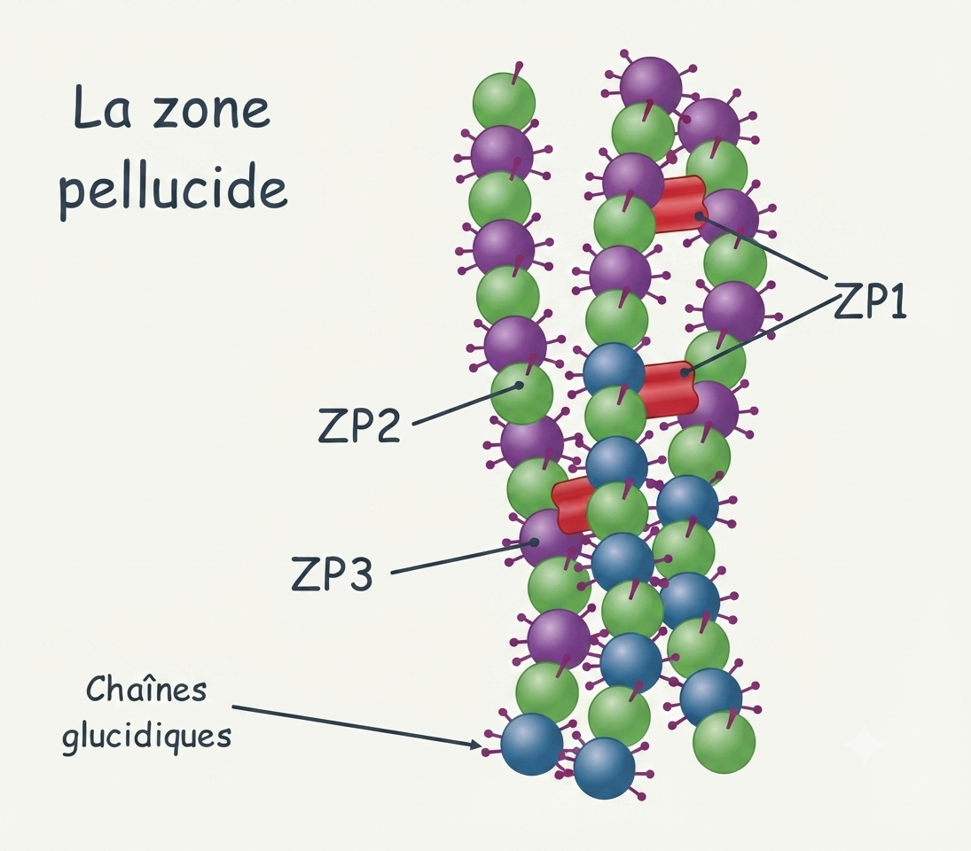 La zone pellucide et ses glycoprotéines ZP1, ZP2, ZP3