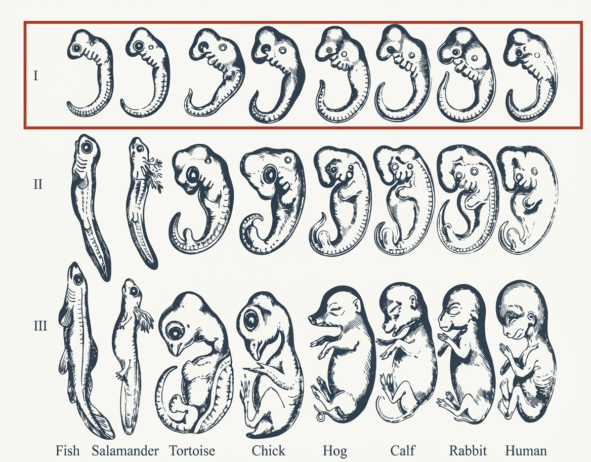 Modèle en sablier du développement : grande diversité des œufs et des adultes, mais forte ressemblance des embryons au stade phylotypique