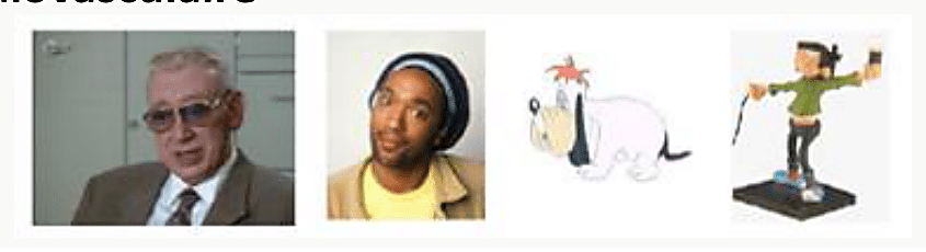Photomontage de quatre visages détendus, désinvoltes ou nonchalants